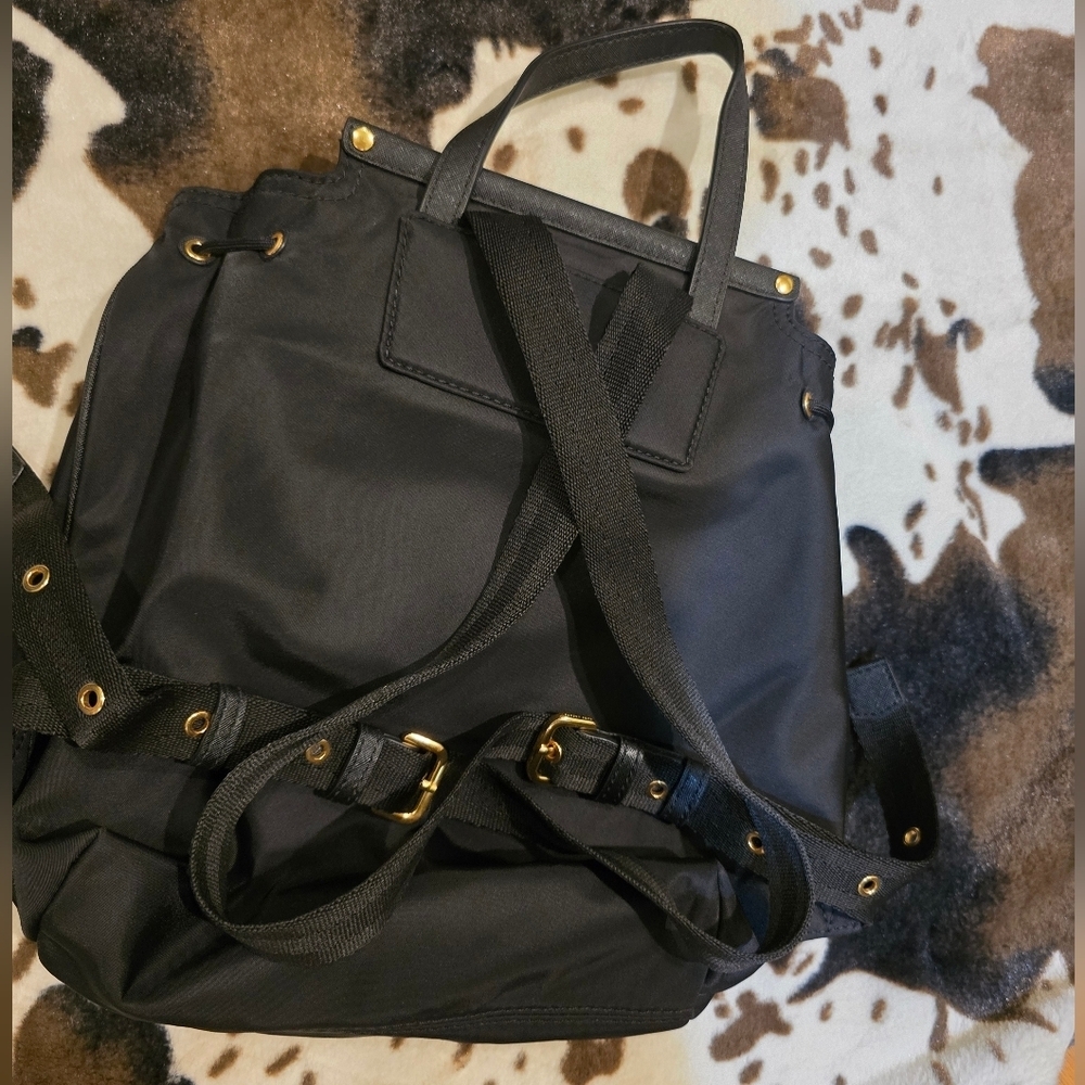 Marc Jacobs Black Nylon Backpack with Gold Accents - Picture 2 of 4